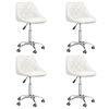vidaXL Chaises pivotantes &agrave; manger lot de 4 Blanc Similicuir