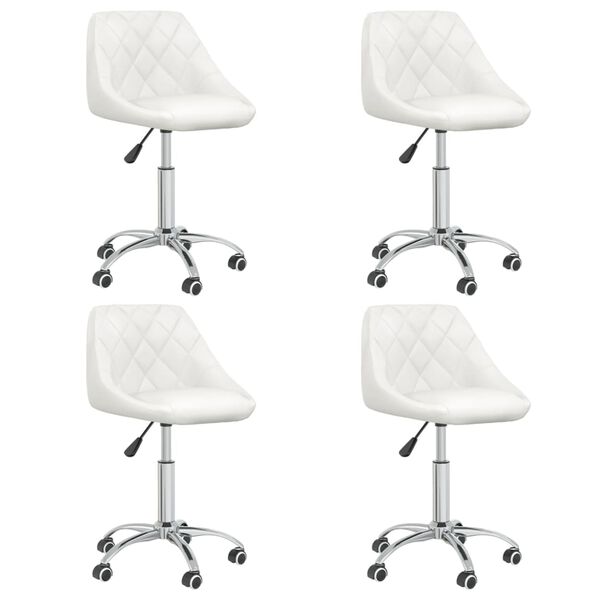 vidaXL Chaises pivotantes &agrave; manger lot de 4 Blanc Similicuir