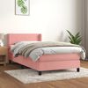 vidaXL Sommier &agrave; lattes de lit avec matelas Rose 90x200 cm Velours