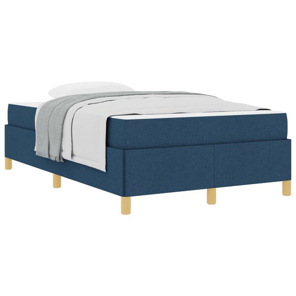 vidaXL Cadre de lit avec matelas Bleu 120 x 190 cm tissu