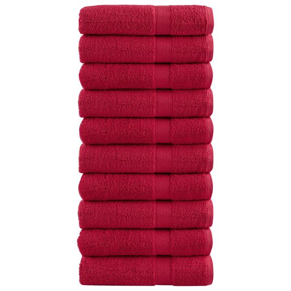 vidaXL Serviettes de douche de qualit&eacute; sup&eacute;rieure SOLUND 10 pcs rouge