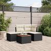 vidaXL Salon de jardin 5 pcs avec coussins noir r&eacute;sine tress&eacute;e