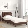 vidaXL Lit avec matelas Hvar marron 90x190 cm similicuir