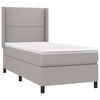 vidaXL Sommier &agrave; lattes de lit et matelas Gris clair 90x190 cm Tissu