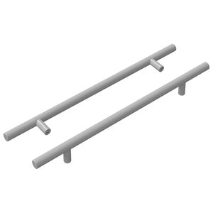 vidaXL Poign&eacute;e de cabinet 2 pcs Argent&eacute; 300 mm Acier inoxydable