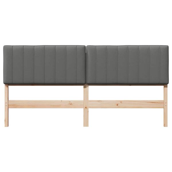 vidaXL T&ecirc;te de lit capitonn&eacute;e Marron et gris clair 200 cm Pin massif