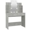 vidaXL Coiffeuse avec LED Gris b&eacute;ton 96x40x142 cm