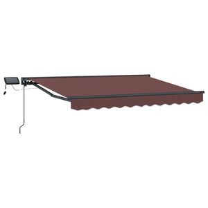 vidaXL Cadre de store manuel avec LEDs Marron et anthracite 2,5 x 2 m
