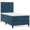 vidaXL Sommier &agrave; lattes de lit et matelas Bleu fonc&eacute; 80x200 cm Velours
