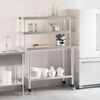 vidaXL Table de travail de cuisine avec étagère 110x55x150 cm inox