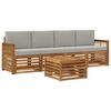 vidaXL Ensemble de canap&eacute;s d'ext&eacute;rieur 5 pcs Naturel et gris clair
