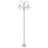 vidaXL Lampadaire de jardin E27 220 cm Aluminium 3 lanternes Blanc