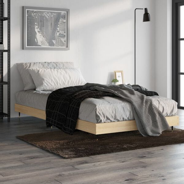 vidaXL Cadre de lit sans matelas ch&ecirc;ne sonoma 90x200 cm