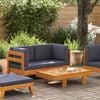 vidaXL Salon de jardin 2 pcs avec coussins gris fonc&eacute; Bois d'acacia