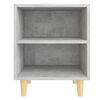 vidaXL Tables de chevet avec pieds en bois 2 pcs Gris b&eacute;ton 40x30x50cm