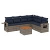vidaXL Ensemble de canap&eacute; de jardin 7 pcs avec coussins gris r&eacute;sine tress&eacute;e