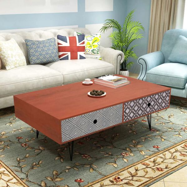 vidaXL Table basse 100x60x35 cm marron