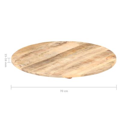vidaXL Dessus de table Bois de manguier solide Rond 15-16 mm 80 cm