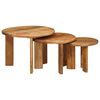 vidaXL Tables basses gigognes 3 pcs Marron Bois de mangue massif