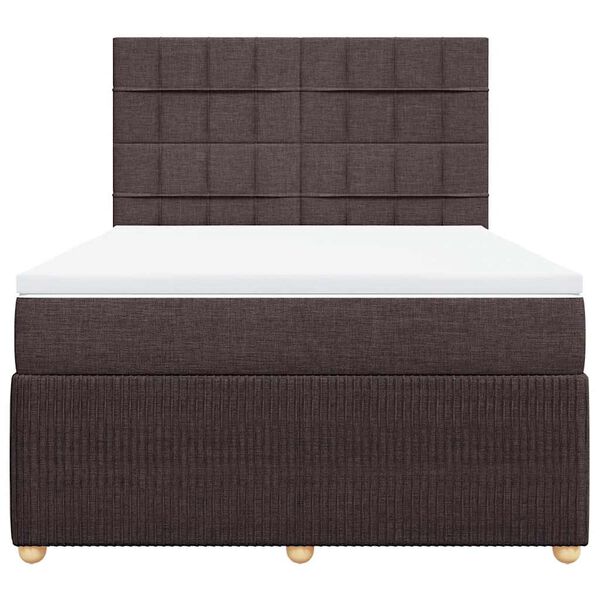 vidaXL Sommier &agrave; lattes de lit avec matelas Marron fonc&eacute; 140x190 cm