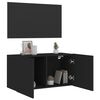 vidaXL Meuble TV mural noir 80x30x41 cm