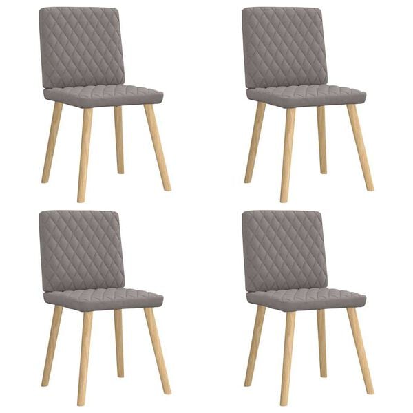 vidaXL Chaises &agrave; manger lot de 4 taupe tissu