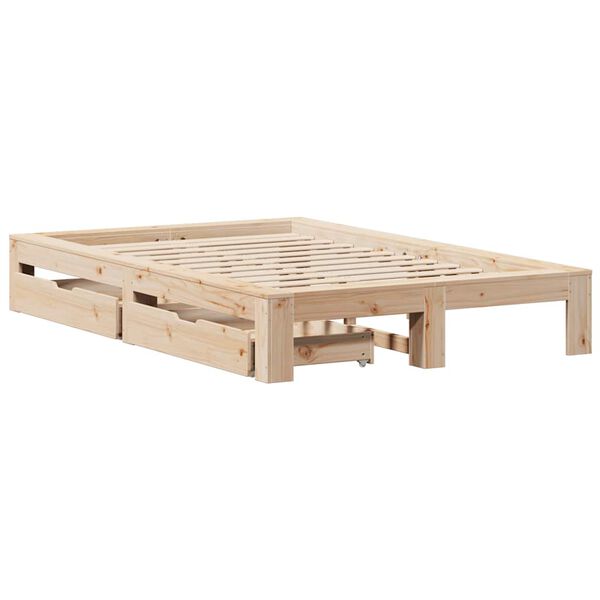 vidaXL Cadre de lit sans matelas 135x190 cm bois de pin massif