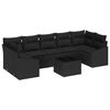 vidaXL Ensemble de Canapés avec coussin 8 pcs Noir polyrotin