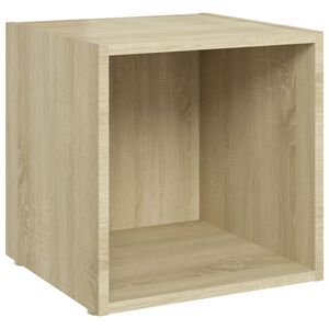 vidaXL Meuble TV ch&ecirc;ne sonoma 37x35x37 cm bois d&rsquo;ing&eacute;nierie