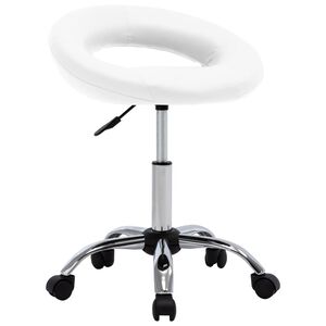 vidaXL Chaise pivotante &agrave; manger Blanc Similicuir