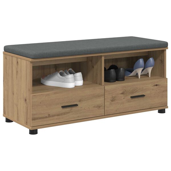 vidaXL Banc d'entr&eacute;e avec coussin Ch&ecirc;ne artisanal 100 x 38 x 46 cm