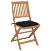 vidaXL Chaises pliables de jardin lot de 2 avec coussins Bois d'acacia