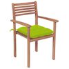 vidaXL Chaises de jardin lot de 4 avec coussins vert vif Bois de teck
