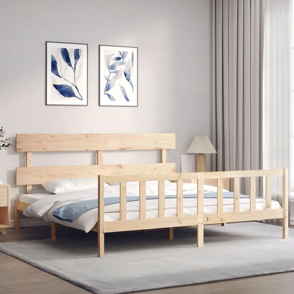 vidaXL Cadre de lit sans matelas bois massif de pin