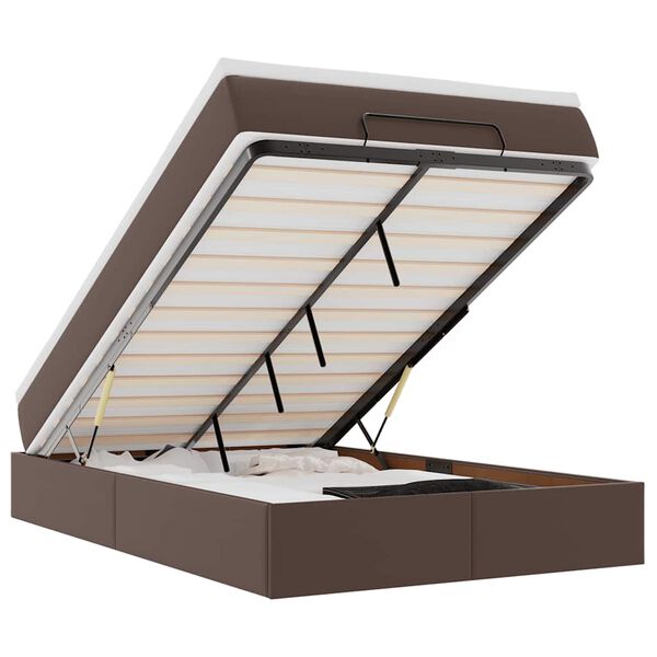 VidaXL Cadre de lit ottoman avec matelas marron 120x200 cm similicuir