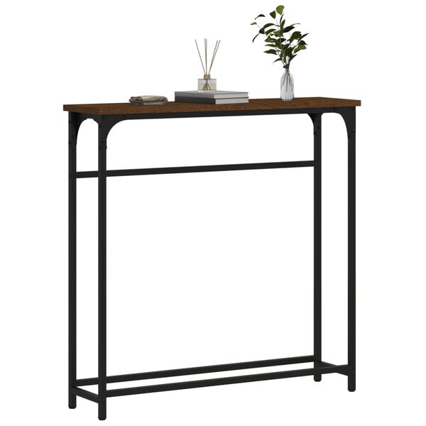 vidaXL Table console ch&ecirc;ne marron 75x19,5x75 cm bois d'ing&eacute;nierie