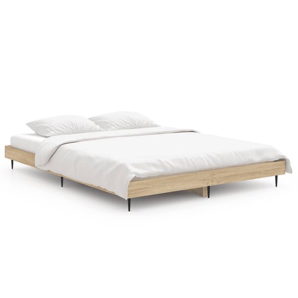 vidaXL Cadre de lit sans matelas ch&ecirc;ne sonoma 140x190 cm