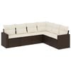 vidaXL Salon de jardin avec coussins 6 pcs marron r&eacute;sine tress&eacute;e