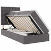 vidaXL Lit avec rangement et LED Gris 90 x 200 cm Simili cuir