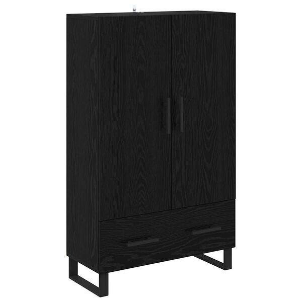 vidaXL Haut Armoire Ch&ecirc;ne noir 69,5 x 30 x 115 cm Bois d'ing&eacute;nierie