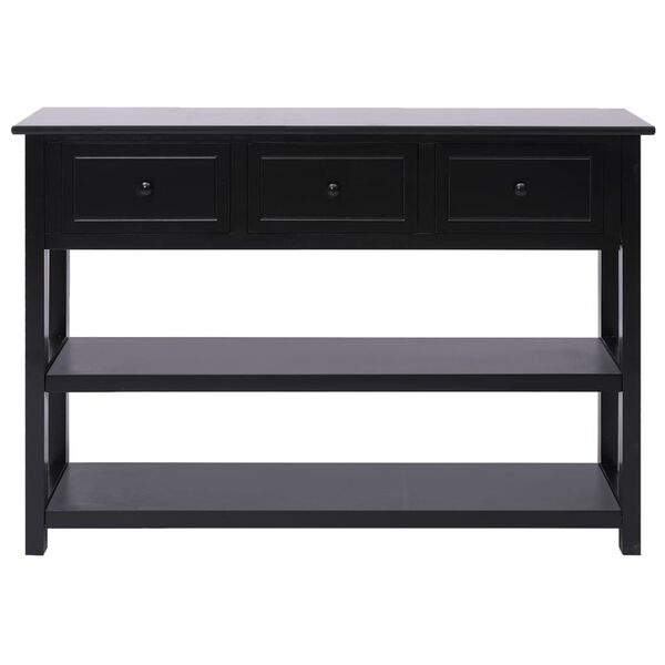 vidaXL Buffet Noir 108x30x76 cm Bois de Paulownia massif
