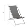 vidaXL Chaises de plage pliables lot de 2 Aluminium et textil&egrave;ne Gris