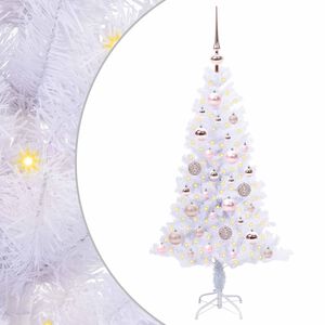vidaXL Sapin de No&euml;l artificiel avec 150 LED Blanc 120 cm PVC et Acier