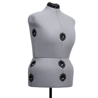 vidaXL Mannequin de robe ajustable pour femme Gris L Taille 44-50