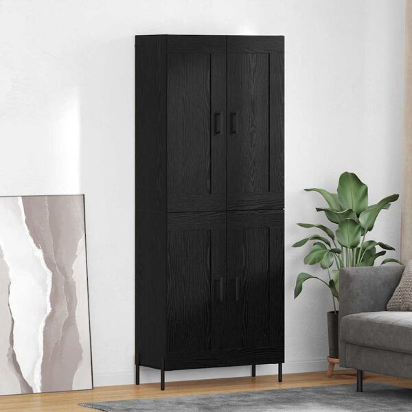 vidaXL Haut Armoire 2 pcs Ch&ecirc;ne noir Bois d'ing&eacute;nierie