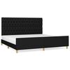 vidaXL Cadre de lit sans matelas avec t&ecirc;te de lit noir 200x200cm tissu