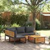 vidaXL Salon de jardin avec coussins 5 pcs Bois d'acacia solide