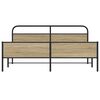 vidaXL Cadre de lit en m&eacute;tal sans matelas ch&ecirc;ne fum&eacute; 150x200 cm