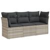 vidaXL Salon de jardin avec coussins 3 pcs gris clair r&eacute;sine tress&eacute;e