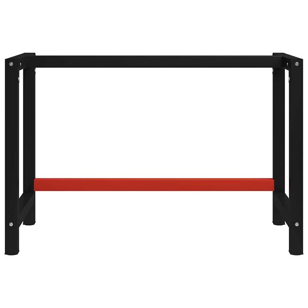 vidaXL Cadre de banc de travail M&eacute;tal 120x57x79 cm Noir et rouge